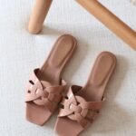 YSL Tribute Flat Sandals - Nude