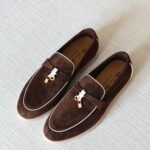 Loro Piana Summer Charms Walk Loafer - Chocolate withe White line