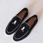 Loro Piana Summer Charms Walk Loafer - Black with White line