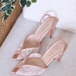 Andrea Wazen Katy Slingback Heels - Rose Gold