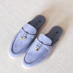 Loro Piana Babouche Charms Walk Loafer - Greyish Blue