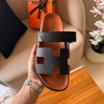 Hermes Chypre sandal - Men’s - Black orange