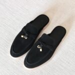 Loro Piana Babouche Charms Walk Loafer - Black