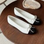 Chanel Ballerina | Ballet Flats - White-Black