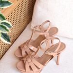 Saint Laurent Tribute Platform Sandals - Apricot