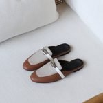 Hermes Oz mule - Brown with White line