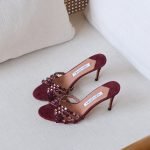 Aquazzura Tequila 10cm mules - Maroon