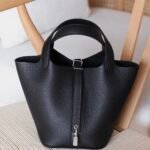 Hermes Picotin 18 Bag - Platinum Hardware - Black