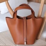 Hermes Picotin 18 Bag - Platinum Hardware - Brown