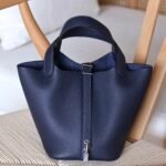Hermes Picotin 18 Bag - Platinum Hardware - Dark Blue