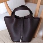 Hermes Picotin 18 Bag - Platinum Hardware - Chocolate Brown