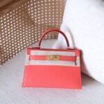 Hermes Mini Kelly bag - Gold hardware - Light Warm Reds