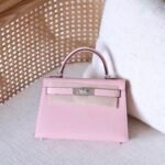 Hermes Mini Kelly Bag - Palladium Hardware - Rosy pink