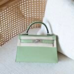 Hermes Mini Kelly Bag - Palladium Hardware - Light Green
