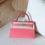 Hermes Mini Kelly Bag - Palladium Hardware - Pink