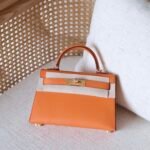 Hermes Mini Kelly bag - Gold hardware - Orange
