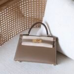 Hermes Mini Kelly bag - Gold hardware - étoupe