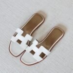 Hermès Oran Sandal - White brown epsom