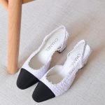 Chanel Slingback 65mm - Tweed White