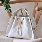 Chanel 25 Handbag - White Caviar