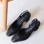 Chanel Slingback 65mm - Full Black with Fur