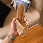Chanel mesh peep heel - Beige