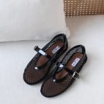 Alaïa Fishnet Ballet Flats - Black