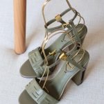 Fendi Delfina Heel sandal 95mm - Olive