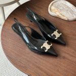 Celine Alma Triomphe slingbacks - Black