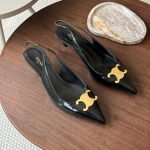 Celine Alma Triomphe slingbacks - Black-Gold