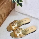 LV Isola Flat Mule - Gold
