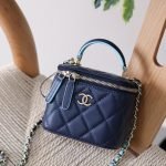 Chanel Quilted Vanity Case 11/16cm - Navy
