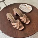 YSL Square heel - Nude