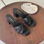 YSL Square heel - Black matt