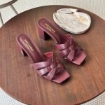 YSL Square heel - Maroon