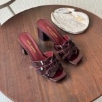 YSL Square heel - Burgundy
