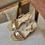 Gucci Marmont Heel sandal - Gold