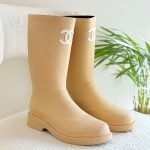 Chanel rubber rain boot - Brown