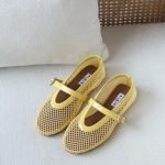 Alaïa Fishnet Ballet Flats - Yellow