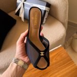 Chanel mesh peep heel - Black