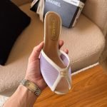 Chanel mesh peep heel - White