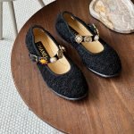 Chanel Mary janes tweed ballet flats - Black