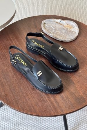 Chanel CC slingback loafers