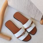 Hermes Giulia Sandals - White brown