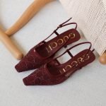 Gucci GG crystal slingback pump - Burgundy