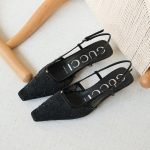 Gucci GG crystal slingback pump - Full Black