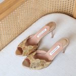 Aquazzura Ce Soir Mule 75mm heel - Gold