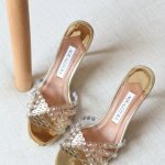 Aquazzura Tequila 10cm mules - Gold