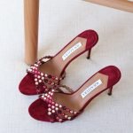 Aquazzura Tequila 10cm mules - Burgundy