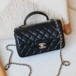 Chanel Mini Flap Bag with Top Handle - Black